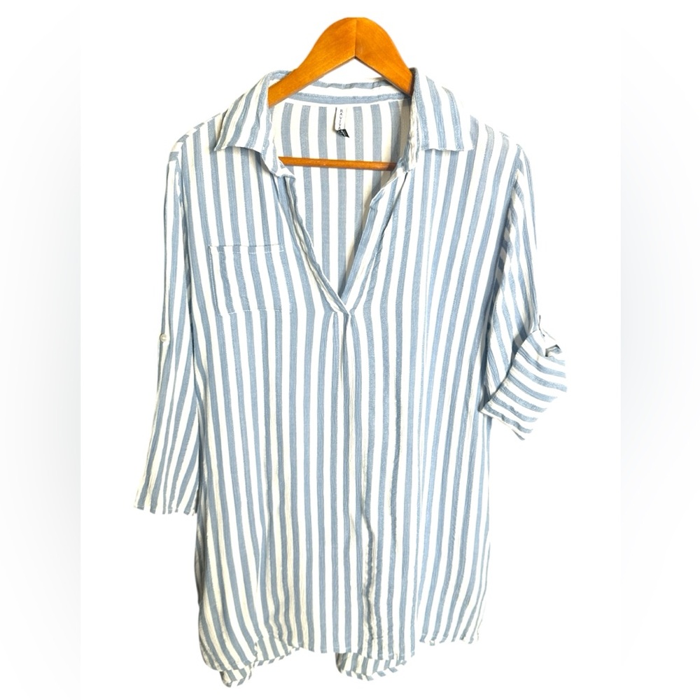 RAVIYA EUC Women's Striped Swim Cover-Up Tunic - Picture 4 of 6
